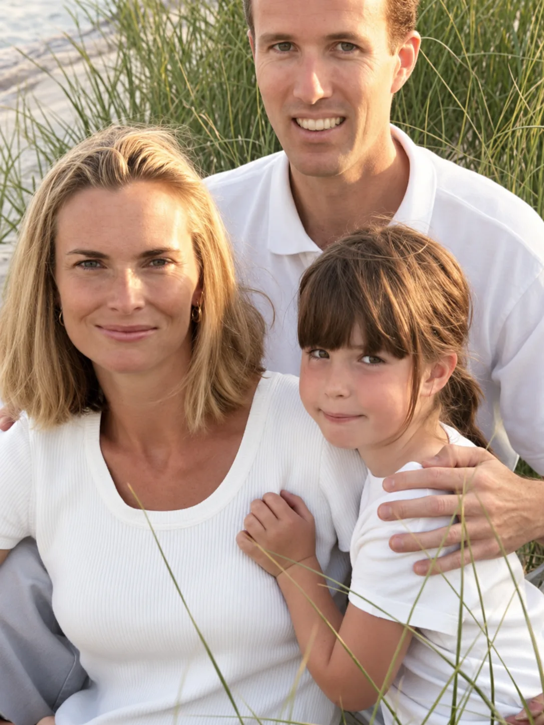 Family together on a beach